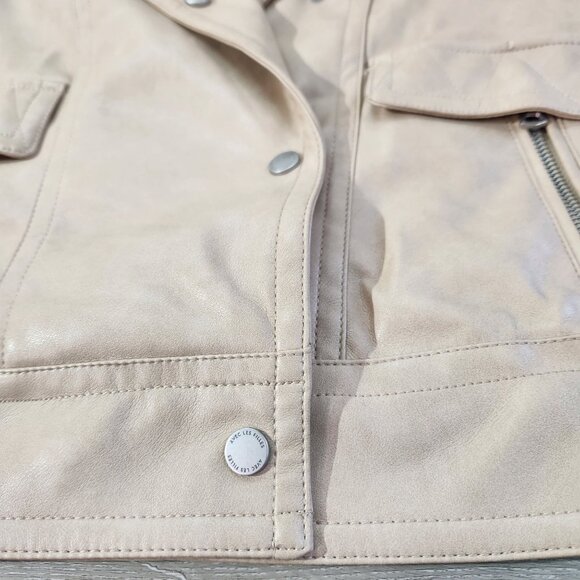 Avec Les Filles Faux Ever Leather Moto Jacket In Sahara New With Tags Women's S - Picture 11 of 16